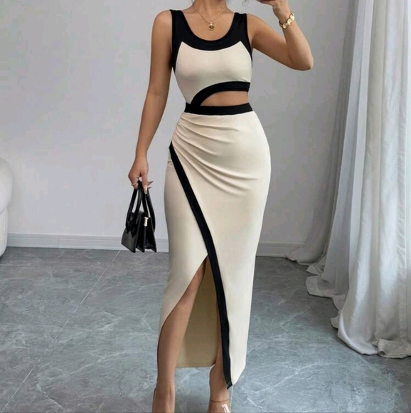Dresses & Skirts - Asymmetrical Shoulder Cut-Out Waist Sexy Graceful Maxi Dress